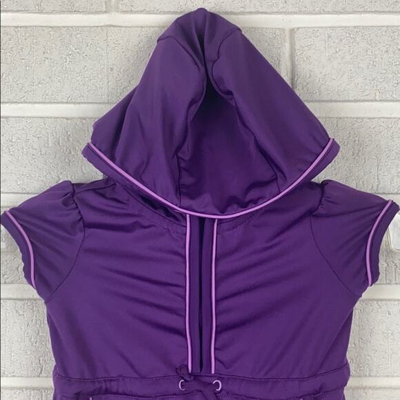 REI Infant Girls Purple Hooded Dress Size 12 Months - Picture 2 of 8